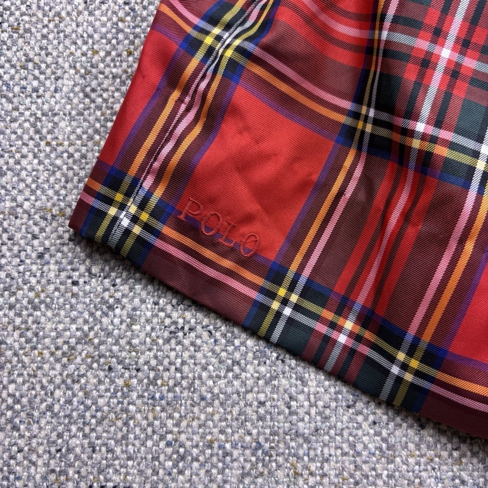 Polo Ralph Lauren Girls Dress Sz 14 Red Tartan Plaid Taffeta Holiday Lined Flare - Picture 4 of 5